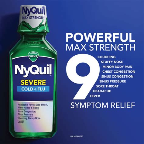 Vicks Nyquil Severe Maximum Strength Cough Cold Flu Nighttime Relief