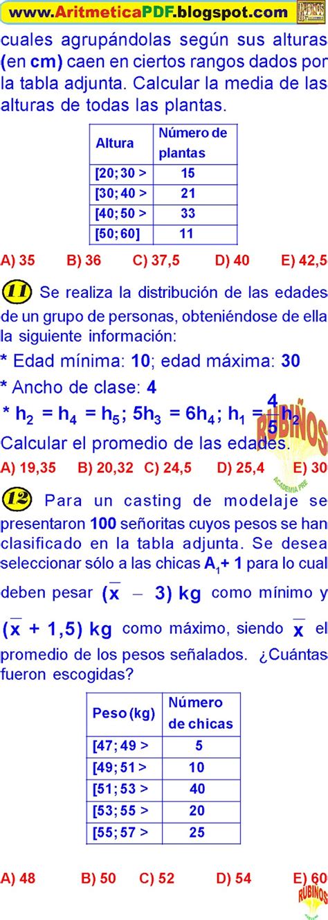 MEDIDAS DE TENDENCIA CENTRAL ESTADISTICA EJERCICIOS RESUELTOS PDF