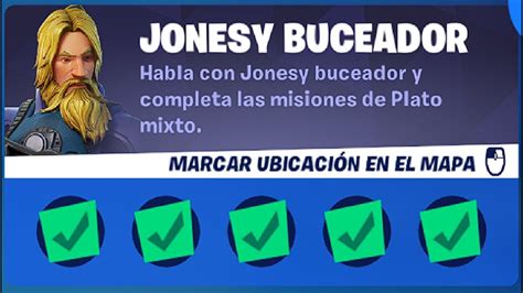 COMO COMPLETAR TODOS LOS DESAFÍOS DE JONESY BUCEADOR SEMANA 1 FORTNITE