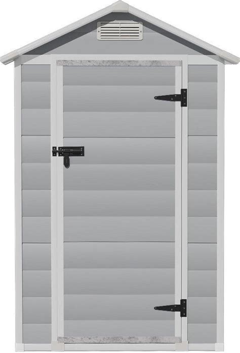 Living and Home Garden Plastic Storage Shed with Lockable Hinged Door ...