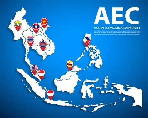 Aec Asean Economic Community World Map — Stock Vector © Jehsomwang