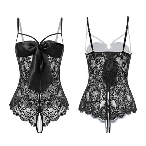 Jual Lingerie Wanita Tidur Pita Bodysuit Open Transparan Celana Ketat