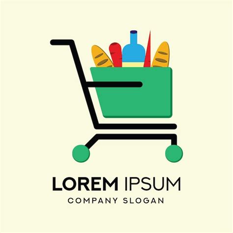 Premium Vector Supermarket Cart Logo Template