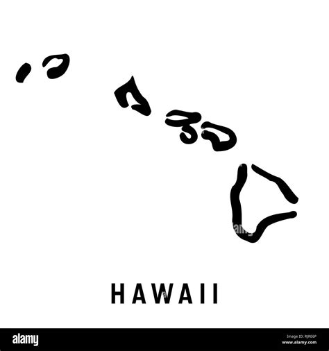 Hawaii Simple Logo State Map Outline Smooth Simplified Us State