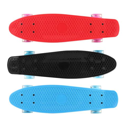 Inch Vier Wiel Mini Longboard Pastel Kleur Skateboard Board Met Led