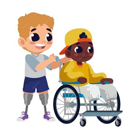 Premium Vector | Kids disability characters