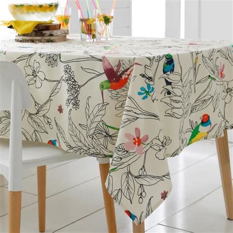 Nappe Carr E X Cm Coton Enduction Acrylique Colibri Ecru