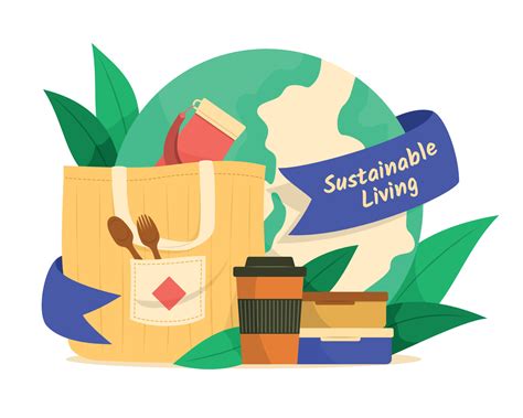 Sustainable Lifestyle Elements Illustration. 9455949 Vector Art at Vecteezy