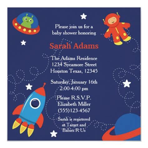 Outer Space Baby Shower Invitation | Zazzle