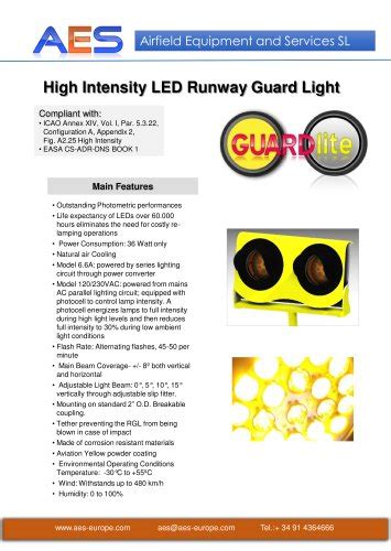 Inset Led Runway Guard Light Aes Airfield Equipment Services Sl