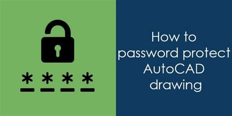 How To Password Protect Autocad Drawing