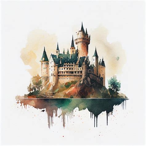 Premium Photo A Painting Of A Castle With The Word Castle On It