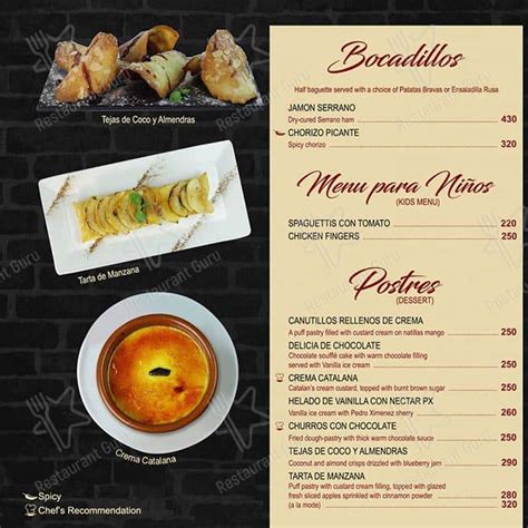 Menu At Barcino Uptown Parade Taguig Uptown Parade 9th Avenue