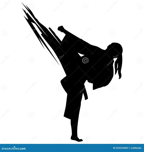 Female Karate Martial Artist EPS Vector File Stock Vector - Illustration of file, fighter: 253224490