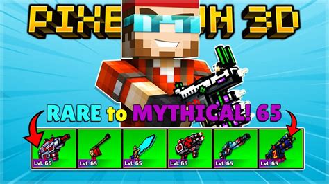 Pixel Gun 3d Turning Rare Weapons To Level 65 Mythical Youtube