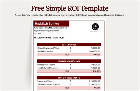 Free Free Simple ROI Template - Excel, Google Sheets | Template.net