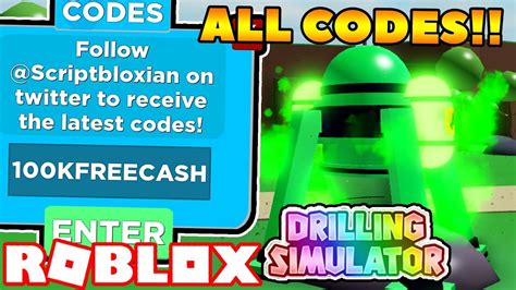 All New Drilling Simulator Working Codes Roblox Youtube