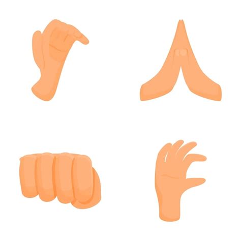 Premium Vector Hand Gesture Icons Set Cartoon Vector Various Gesture