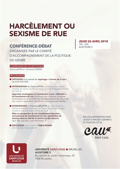 Conférence Débat « Harcèlement Ou Sexisme De Rue Observatoire Du