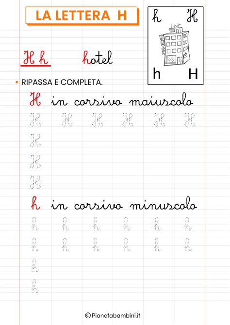 Schede Sulla Lettera H Per La Classe Prima Pianetabambini It