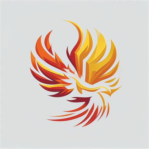 Premium Ai Image A Phoenix Bird Is Drawn In Yellow Orange And Red