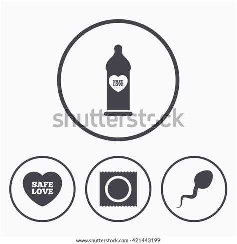 Safe Sex Love Icons Condom Package Stock Vector Royalty Free 421443199 Shutterstock