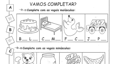 Complete Com As Vogais Maiúsculas ~ Atividade Da Professora