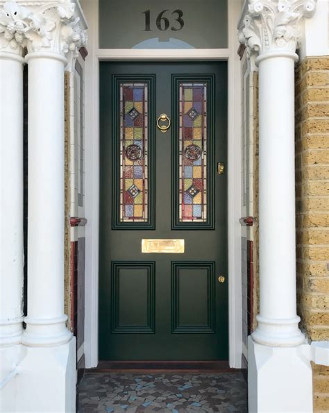 Front Door With Stained Glass Victorian Glass Door Ideas