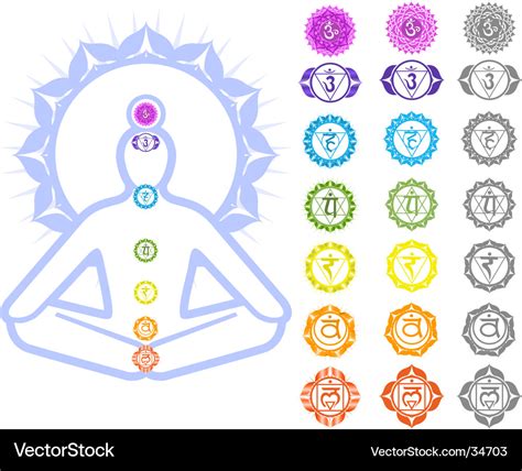 Chakras Symbols Royalty Free Vector Image Vectorstock