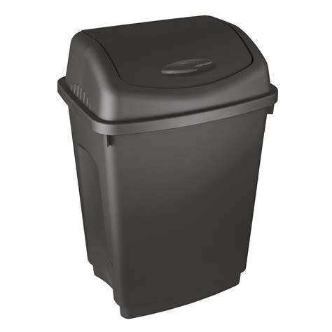 Buy X Simpa L Litre Black Swing Bin Heavy Duty Plastic Home