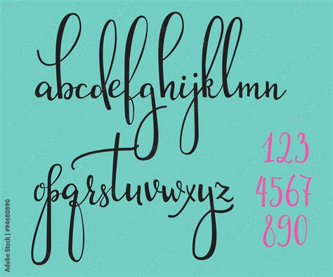 Calligraphy Cursive Font Stock Vector Adobe Stock