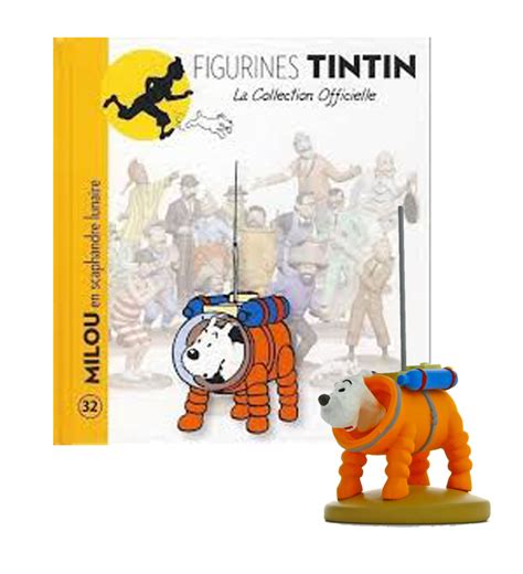 Tintin Figurine De Milou Scaphandre Lunaire Livret Passeport