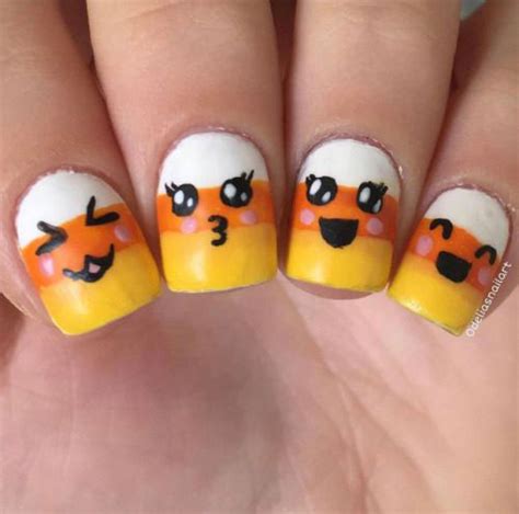 18 Halloween Candy Corn Nails Art Designs & Ideas 2019 | Fabulous Nail ...