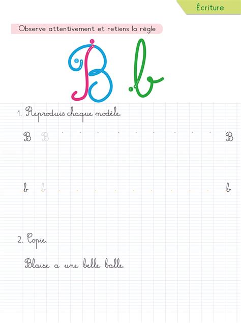 Cahier d écriture cursive