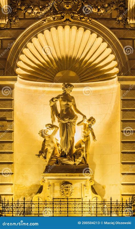 Thetis Statue - Fontana Di Venere in the Unity of Italy Square in Trieste Stock Image - Image of ...