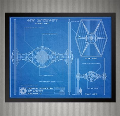 Star Wars Tie Fighter Blueprint Style Print 8x10 | Etsy