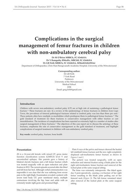 (PDF) Complications in the surgical management of femur ... in the ...