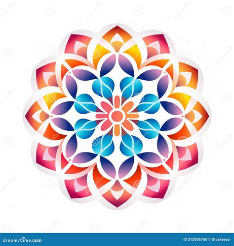 Eye Catching Mandala Design With Colorful Flower Pattern Royalty Free