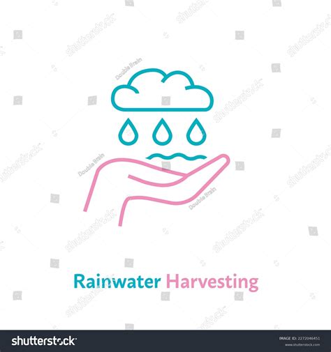 Rainwater Harvesting Icon Collecting Pouring Water Stock Vector