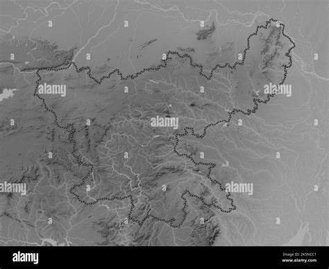 Jharkhand Estado De La India Mapa De Elevaci N En Escala De Grises