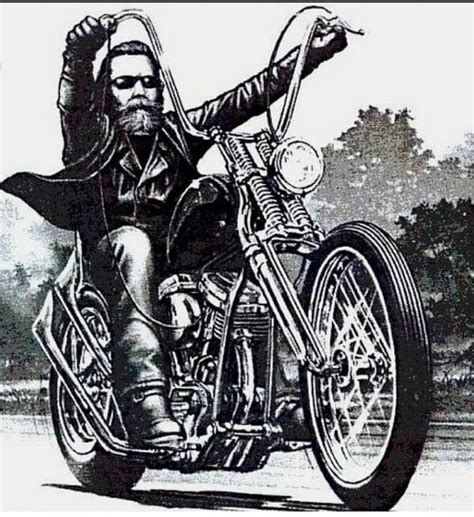 Chopper Art: Black and White Motorcycle Drawing