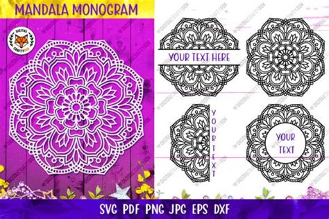 Zentangle Split Monogram Svg Designs Graphics