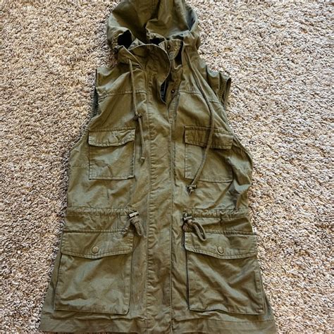 Love Tree Jackets Coats Love Tree Green Cargo Hooded Vest Poshmark