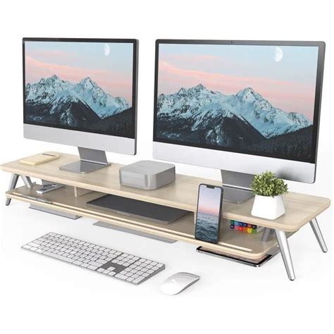 Réhausseur D Écran D Ordinateur 108 Cm 2 Niveaux Grand Moniteur Stand