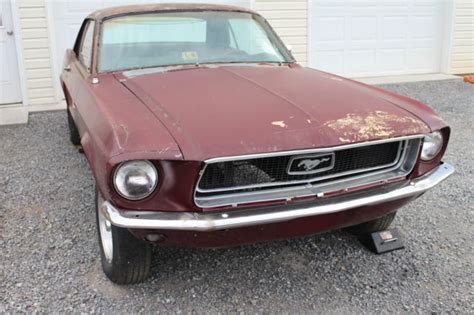 1968 Ford Mustang Coupe 289 V8 Coupe Restoration Project C6 Matching