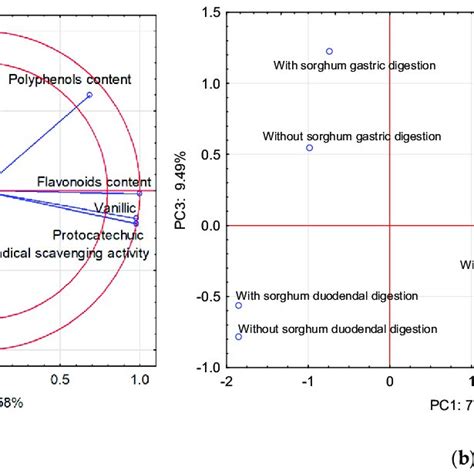 Projection Of Variables Total Content Of Polyphenolic Compounds And