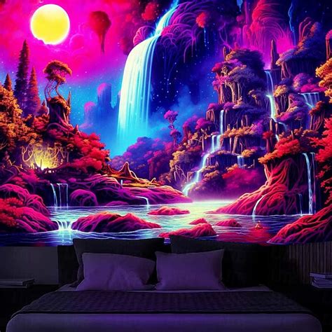 Blacklight Tapestry Uv Reactive Glow In The Dark Glow Party Neon