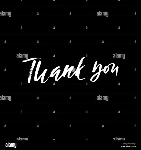 Thank You Handwritten Inscription Hand Drawn Lettering Thanks Card Vector Illustration Stock