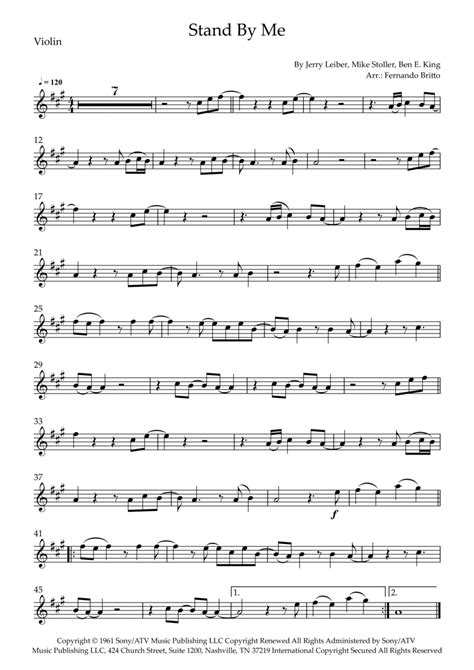 Stand By Me Arr Fernando Britto By Ben E King Sheet Music For