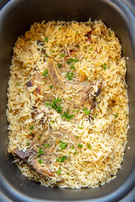 Slow Cooker Pork Chops and Rice - Slow Cooker Gourmet